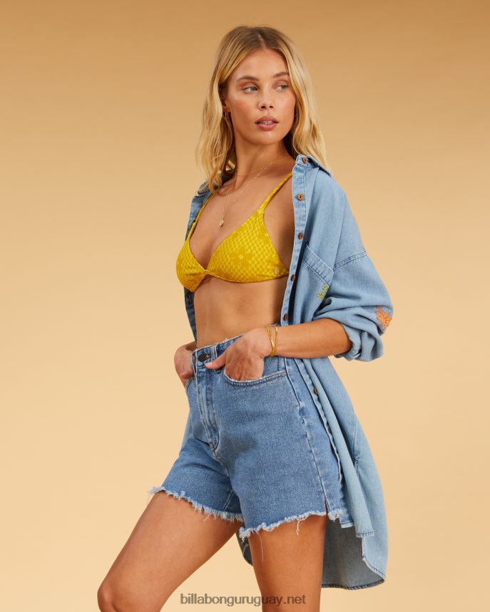 pantalones cortos de mezclilla rubia salada tan vibey mujer azul salado DR68442348 Billabong