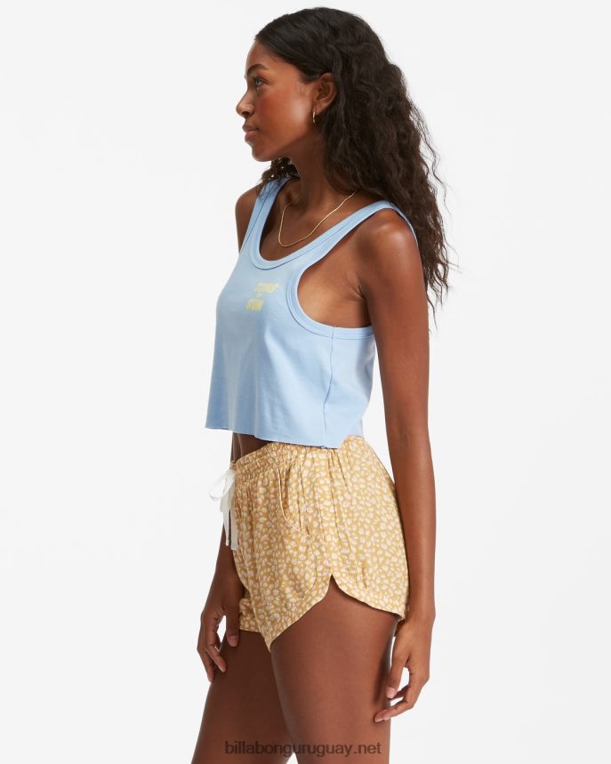 shorts con cintura elástica arrugada road trippin mujer luz puesta de sol de oro DR68442365 Billabong