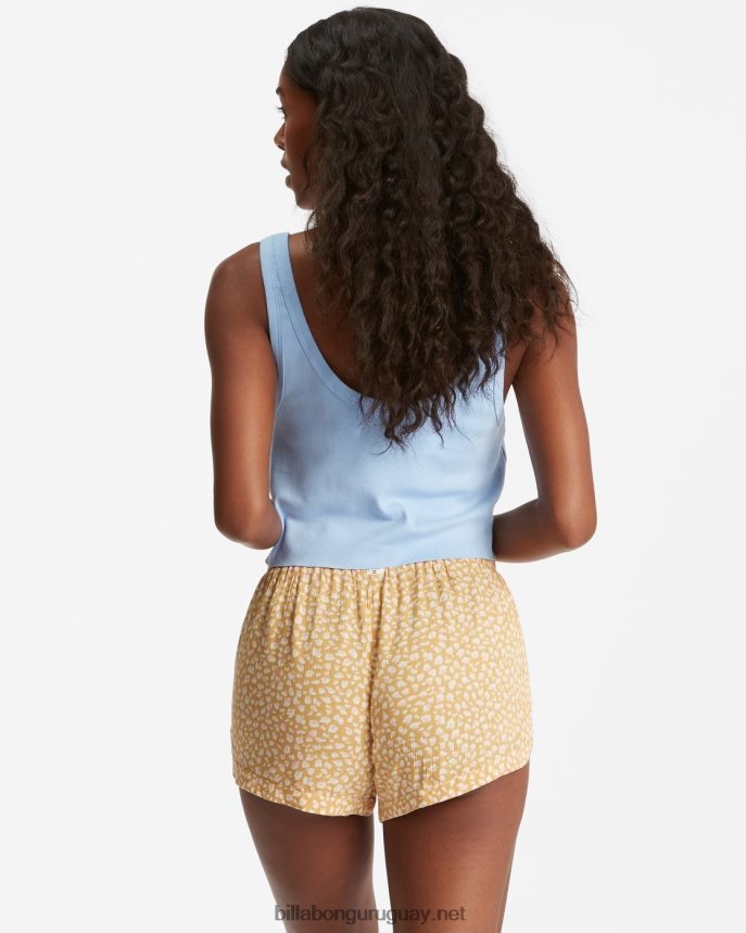 shorts con cintura elástica arrugada road trippin mujer luz puesta de sol de oro DR68442365 Billabong