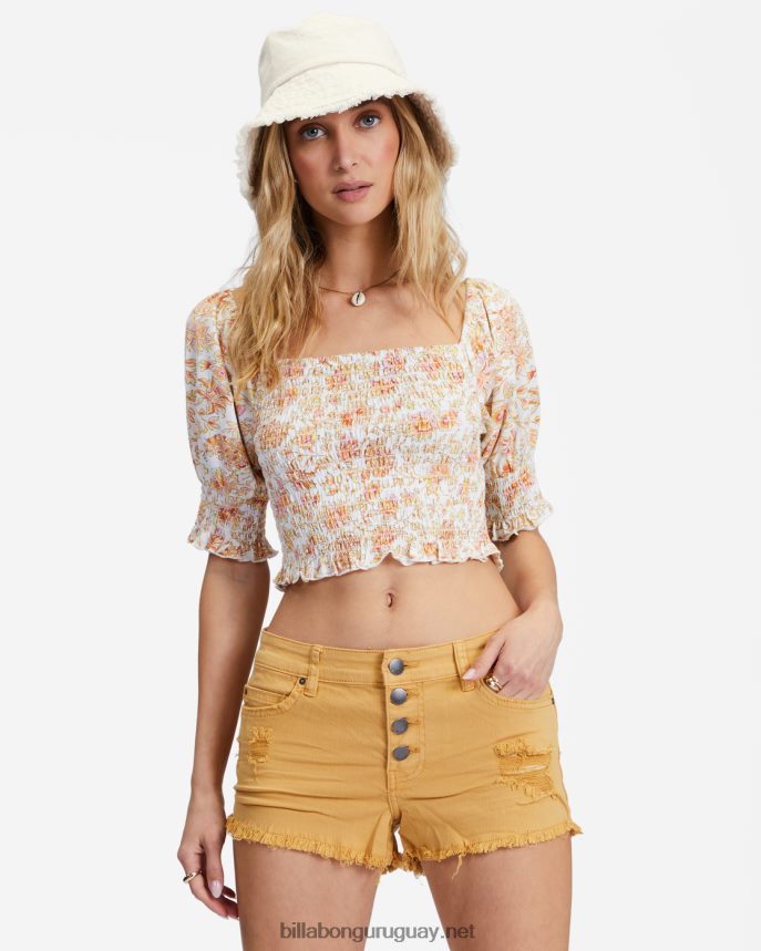 shorts de mezclilla con botones mujer Estrella de oro DR68442310 Billabong