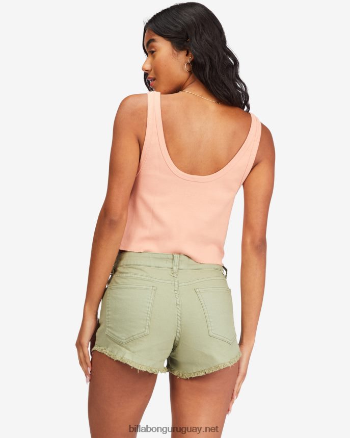 shorts de mezclilla con botones mujer ejército DR68442269 Billabong
