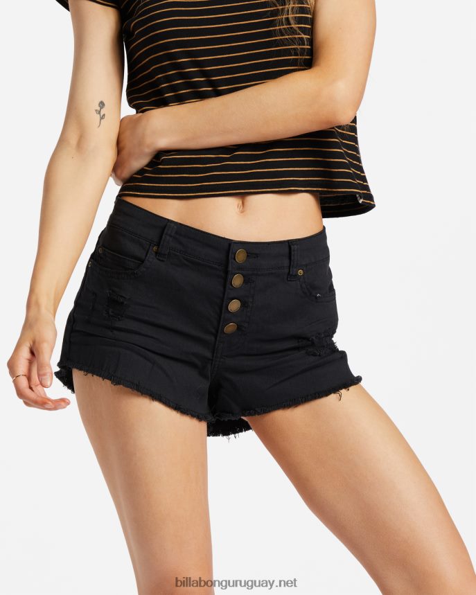 shorts de mezclilla con botones mujer negro DR68441877 Billabong