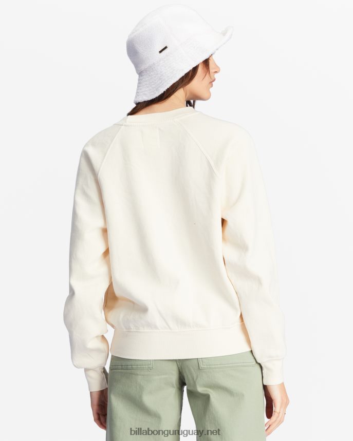 aquí vamos sudadera gráfica con cuello redondo mujer blanco antiguo DR68442218 Billabong