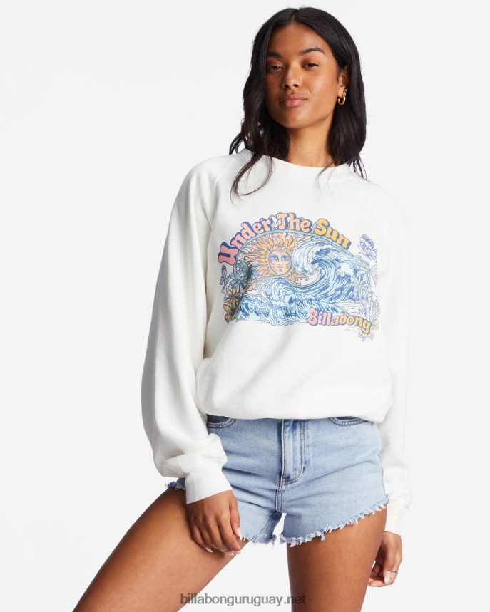 aquí vamos sudadera gráfica con cuello redondo mujer cristal de sal DR68442184 Billabong