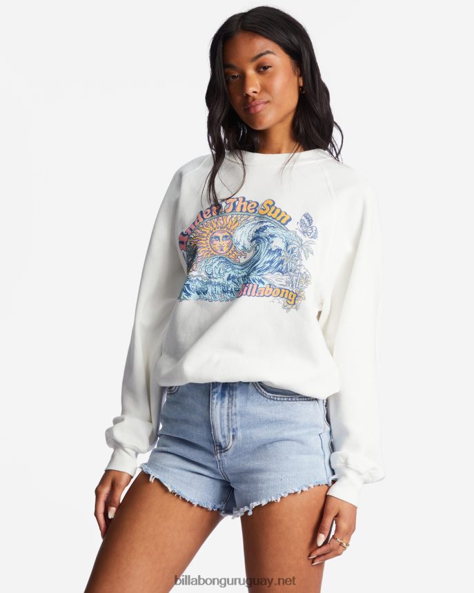 aquí vamos sudadera gráfica con cuello redondo mujer cristal de sal DR68442184 Billabong