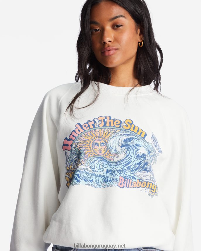 aquí vamos sudadera gráfica con cuello redondo mujer cristal de sal DR68442184 Billabong