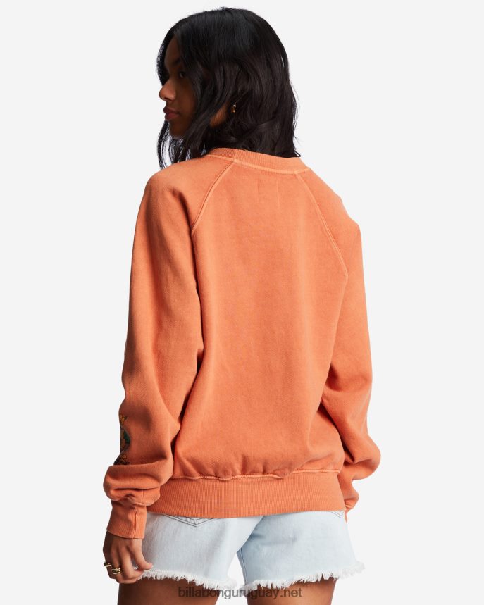 aquí vamos sudadera gráfica con cuello redondo mujer ladrillo DR68442188 Billabong