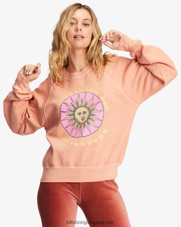 aquí vamos sudadera gráfica con cuello redondo mujer puesta de sol del cañón DR68442230 Billabong