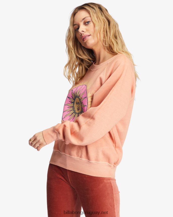 aquí vamos sudadera gráfica con cuello redondo mujer puesta de sol del cañón DR68442230 Billabong