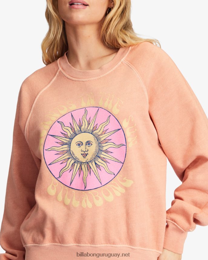 aquí vamos sudadera gráfica con cuello redondo mujer puesta de sol del cañón DR68442230 Billabong
