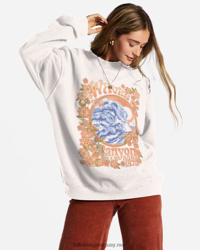 paseo en sudadera extragrande con cuello redondo mujer cristal de sal DR68442077 Billabong