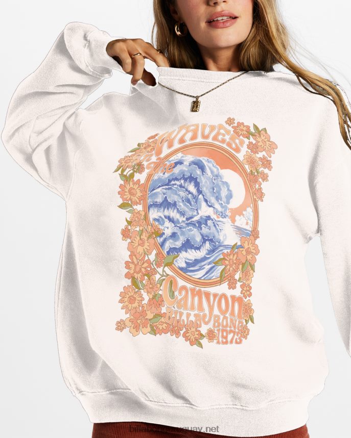 paseo en sudadera extragrande con cuello redondo mujer cristal de sal DR68442077 Billabong
