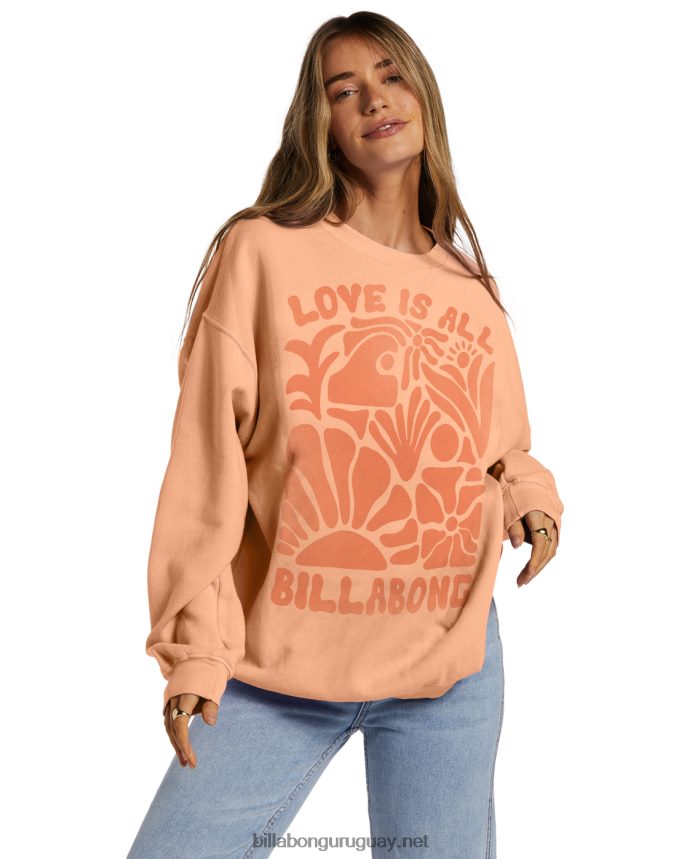 paseo en sudadera extragrande con cuello redondo mujer melón claro DR68442036 Billabong