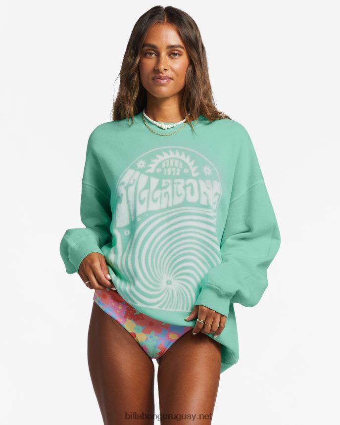 paseo en sudadera extragrande con cuello redondo mujer menta verde DR68441909 Billabong