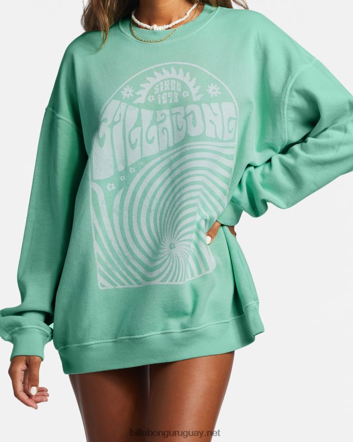 paseo en sudadera extragrande con cuello redondo mujer menta verde DR68441909 Billabong