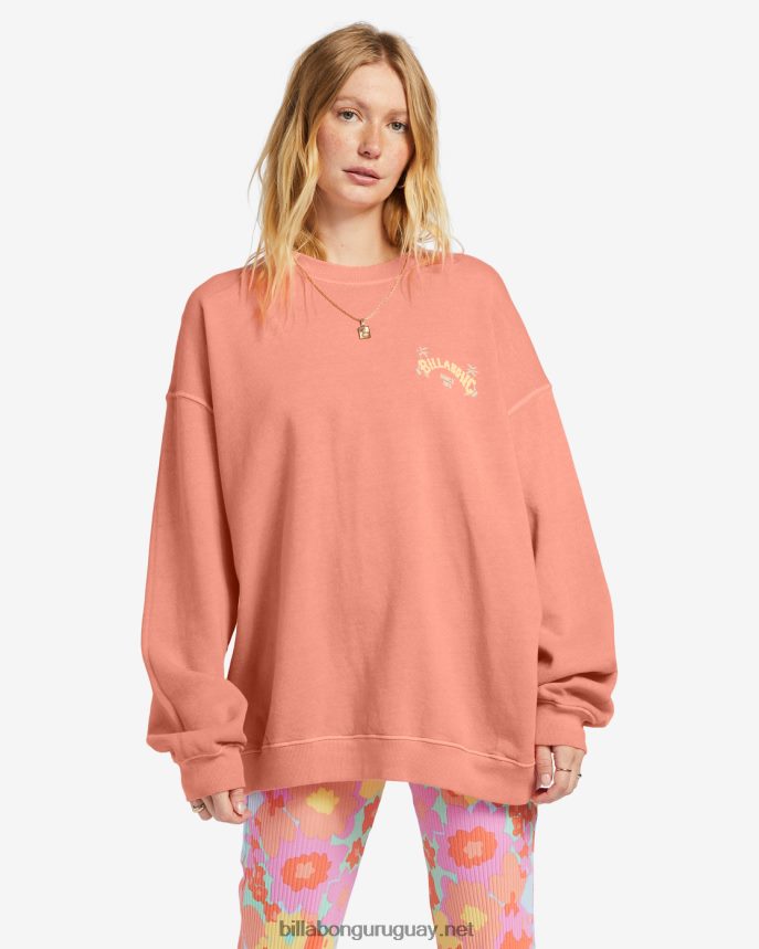 paseo en sudadera extragrande con cuello redondo mujer pastel de durazno DR68441873 Billabong
