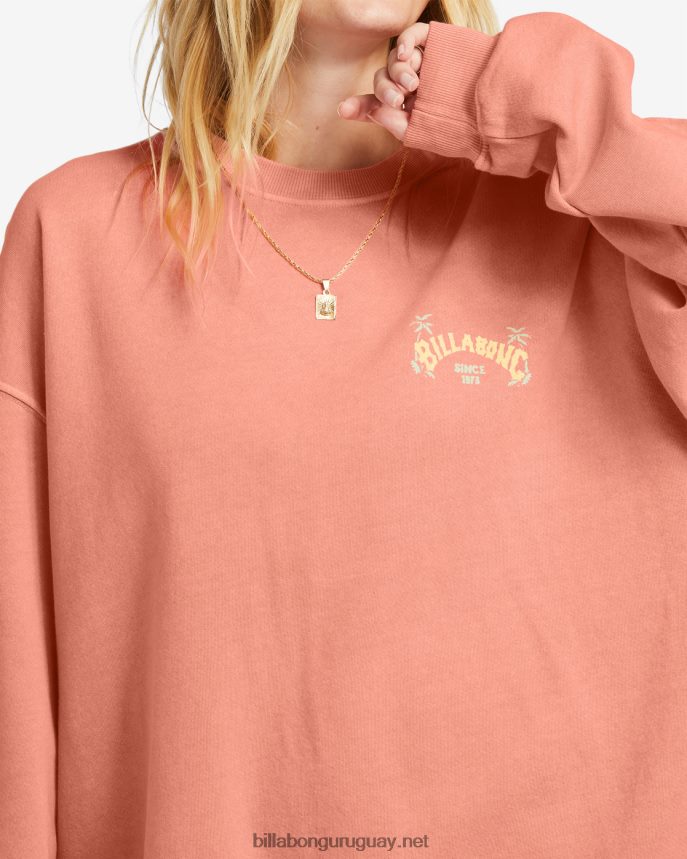 paseo en sudadera extragrande con cuello redondo mujer pastel de durazno DR68441873 Billabong