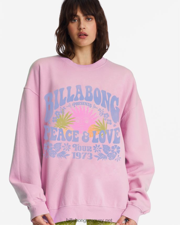 paseo en sudadera extragrande con cuello redondo mujer rosa lavado DR68441981 Billabong