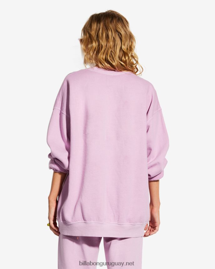 sudadera billabong x smiley ridin happy mujer señora lavanda DR68442182