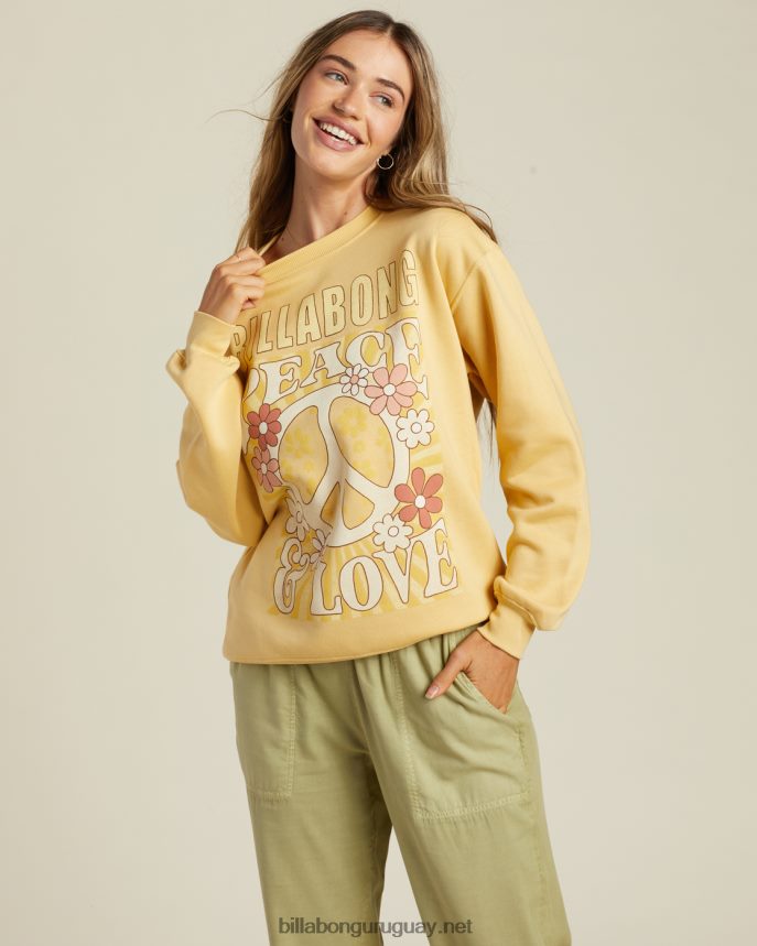 sudadera con cuello redondo de paz y amor mujer aturdimiento suave DR68442212 Billabong