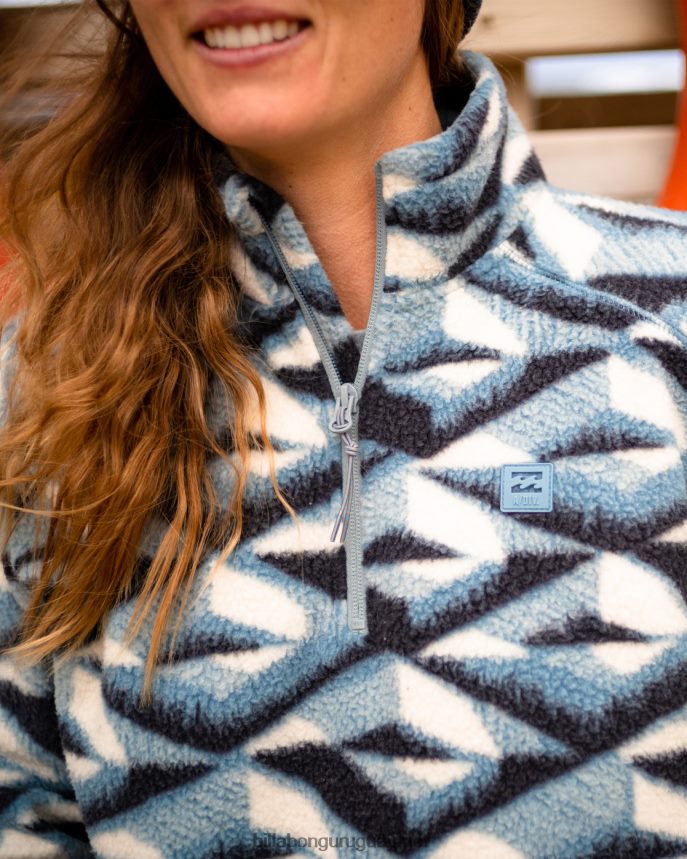 sudadera con media cremallera a/div border mock 3 mujer horizonte azul DR68442234 Billabong