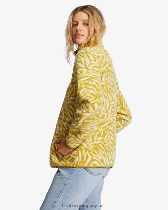 sudadera con media cremallera a/div border mock 3 mujer musgo fresco DR68442227 Billabong