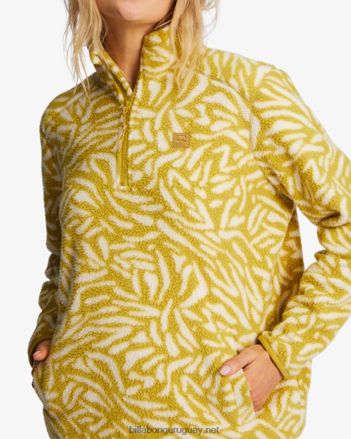 sudadera con media cremallera a/div border mock 3 mujer musgo fresco DR68442227 Billabong