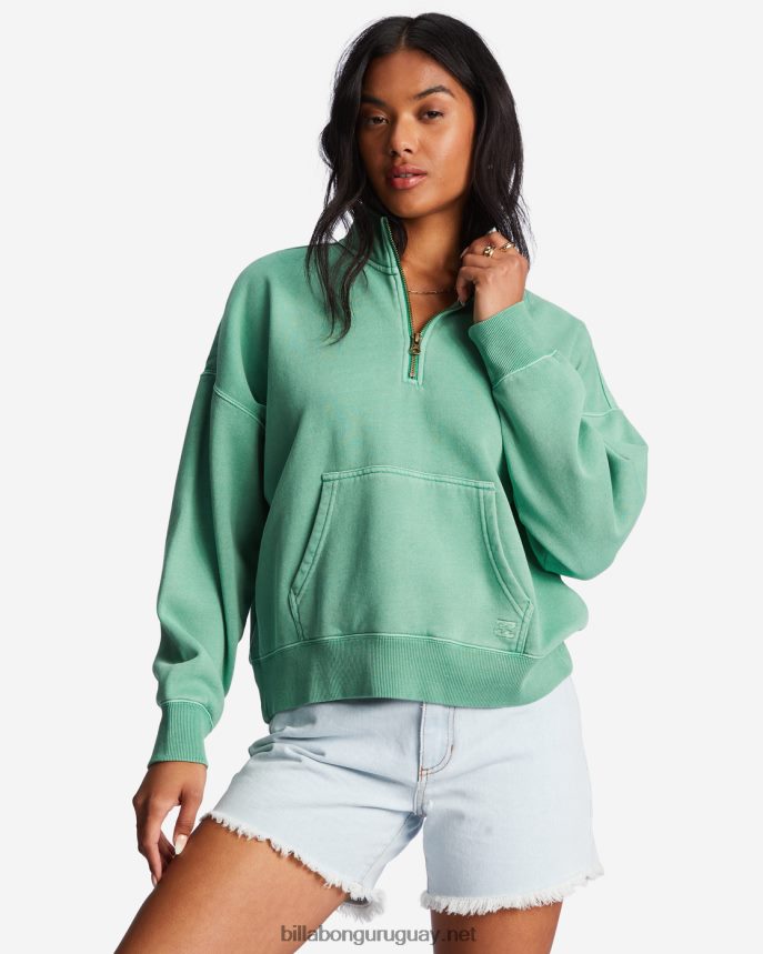 sudadera sin cierre con media cremallera Lazy Mornings mujer hierba dulce DR68442016 Billabong