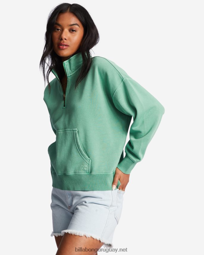 sudadera sin cierre con media cremallera Lazy Mornings mujer hierba dulce DR68442016 Billabong