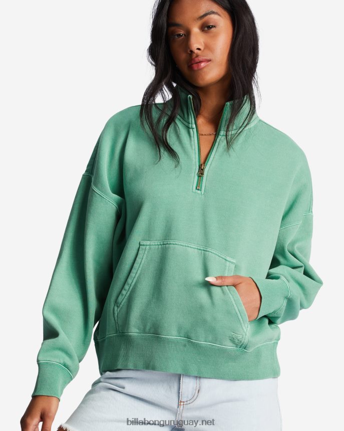 sudadera sin cierre con media cremallera Lazy Mornings mujer hierba dulce DR68442016 Billabong