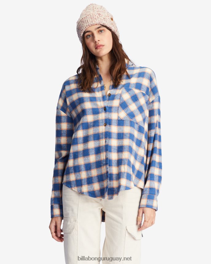 camisa abotonada de manga larga easy breezy mujer amor índigo DR68442214 Billabong