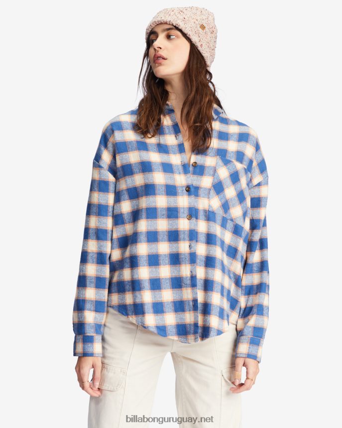 camisa abotonada de manga larga easy breezy mujer amor índigo DR68442214 Billabong