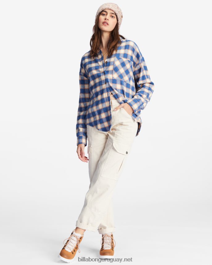 camisa abotonada de manga larga easy breezy mujer amor índigo DR68442214 Billabong
