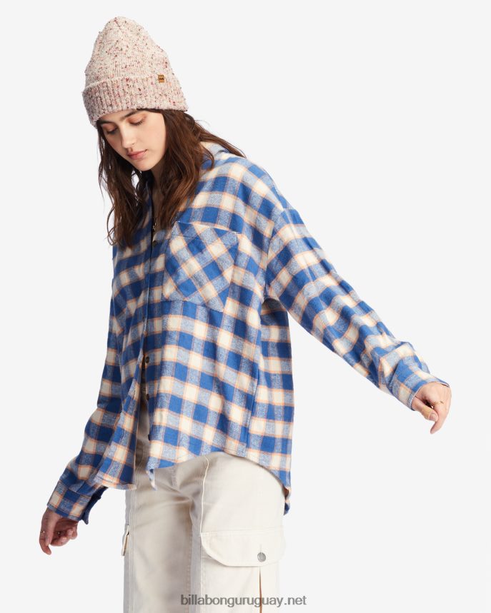 camisa abotonada de manga larga easy breezy mujer amor índigo DR68442214 Billabong