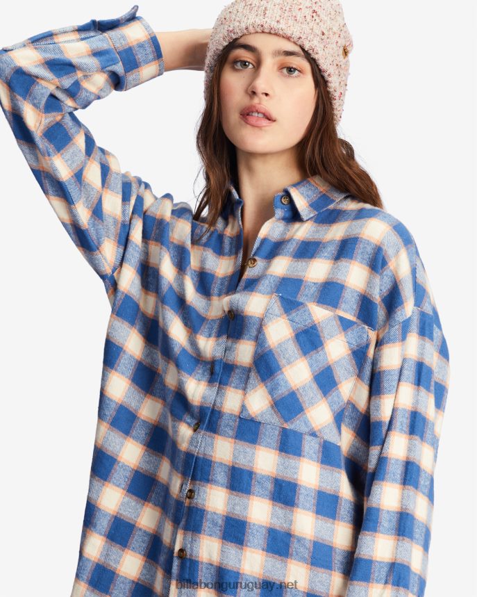 camisa abotonada de manga larga easy breezy mujer amor índigo DR68442214 Billabong