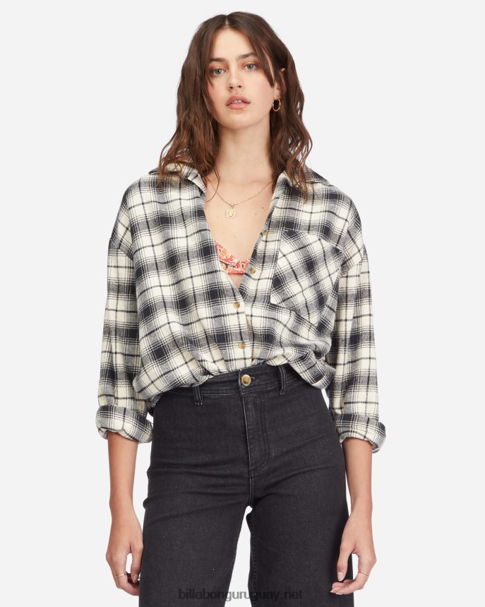 camisa abotonada de manga larga easy breezy mujer apagado negro DR68442242 Billabong