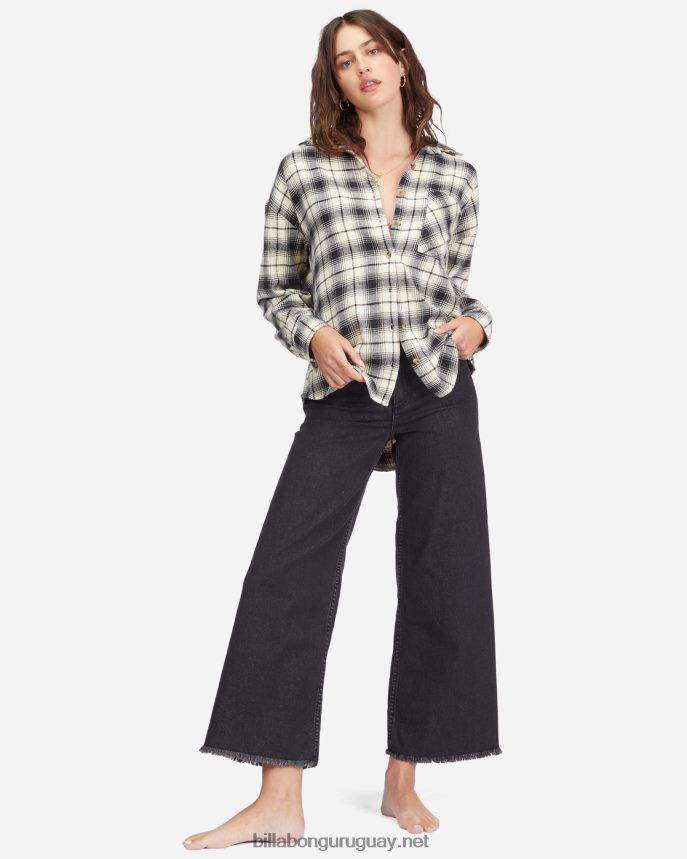 camisa abotonada de manga larga easy breezy mujer apagado negro DR68442242 Billabong