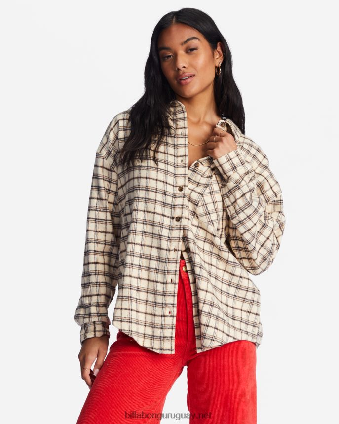 camisa abotonada de manga larga easy breezy mujer blanco antiguo DR68442213 Billabong