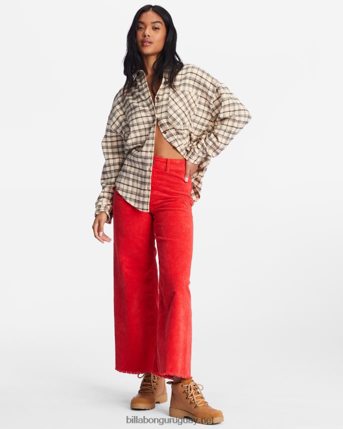 camisa abotonada de manga larga easy breezy mujer blanco antiguo DR68442213 Billabong