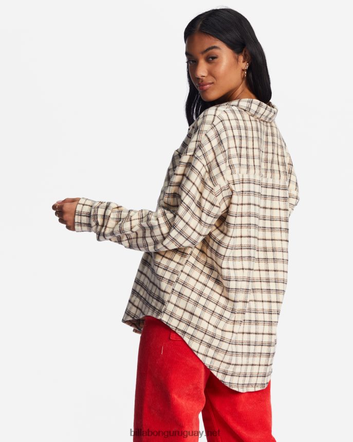 camisa abotonada de manga larga easy breezy mujer blanco antiguo DR68442213 Billabong