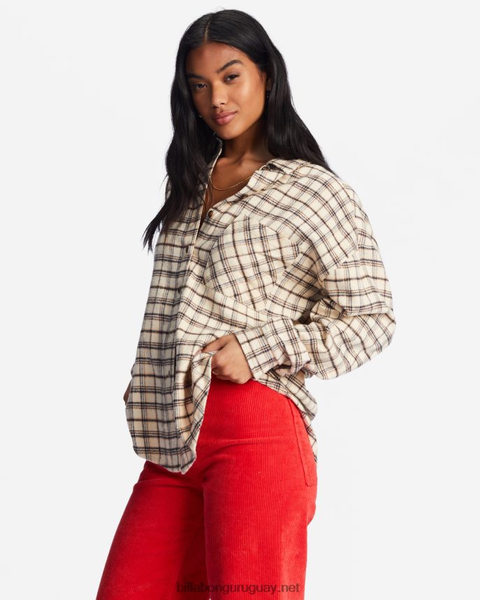 camisa abotonada de manga larga easy breezy mujer blanco antiguo DR68442213 Billabong