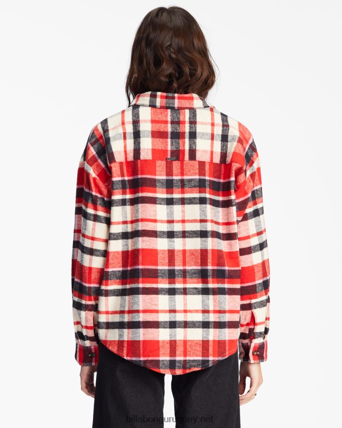 camisa abotonada de manga larga easy breezy mujer magia roja DR68442216 Billabong