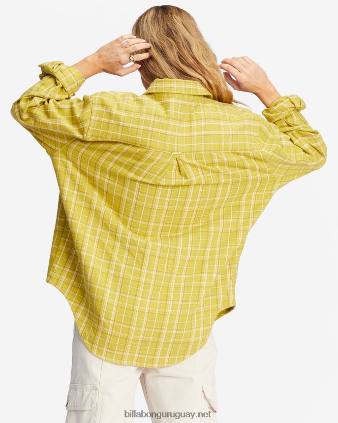 camisa de franela extragrande con botones mujer envidia verde DR68442226 Billabong