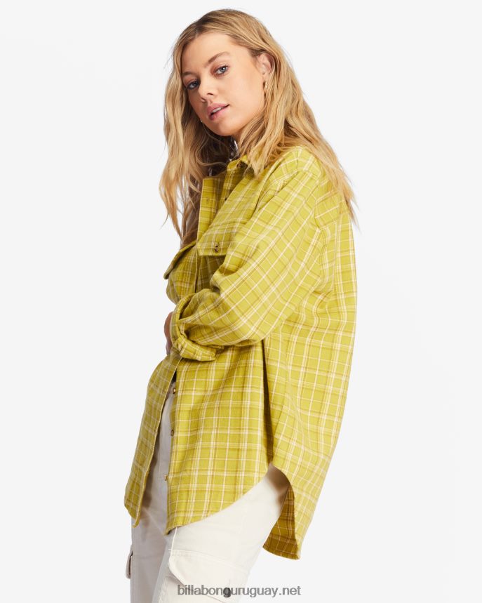 camisa de franela extragrande con botones mujer envidia verde DR68442226 Billabong