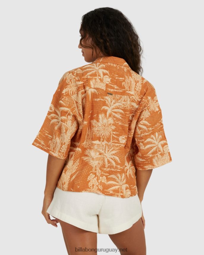 camisa de manga corta de días de ensueño mujer mostaza DR68441972 Billabong