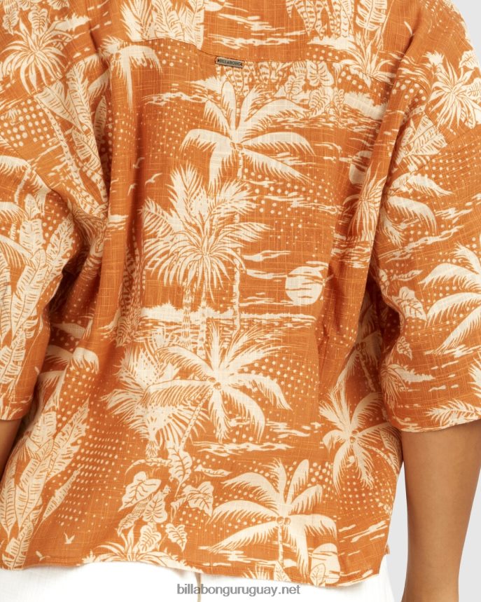 camisa de manga corta de días de ensueño mujer mostaza DR68441972 Billabong