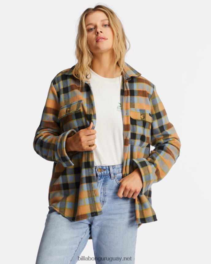 chamarra de franela polar forge a/div mujer horizonte azul DR68442207 Billabong