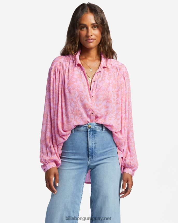 día tras día camisa de manga larga mujer senderos rosas DR68441753 Billabong