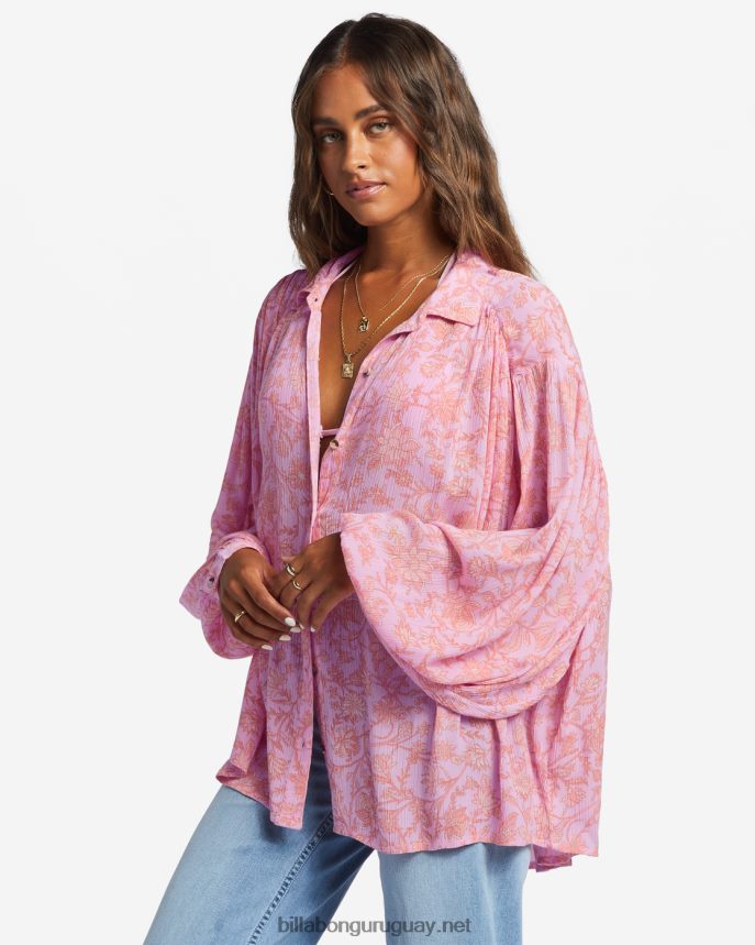 día tras día camisa de manga larga mujer senderos rosas DR68441753 Billabong