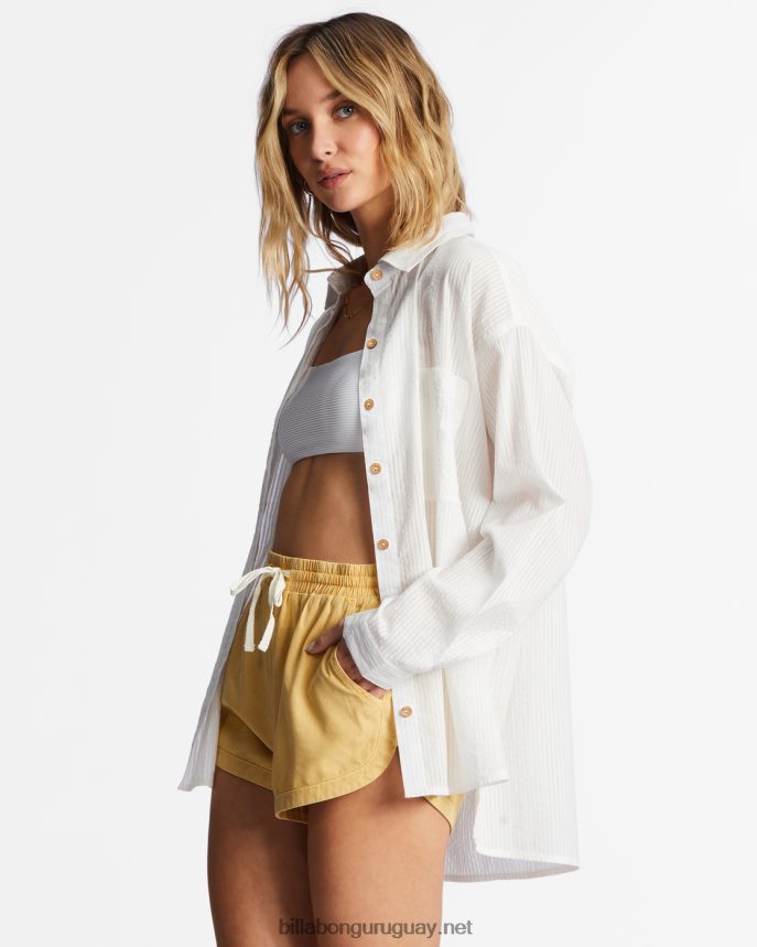 en la camisa de manga larga de la marea mujer cristal de sal DR68442102 Billabong